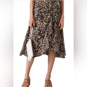 Whistles Leopard Print Wrap Skirt